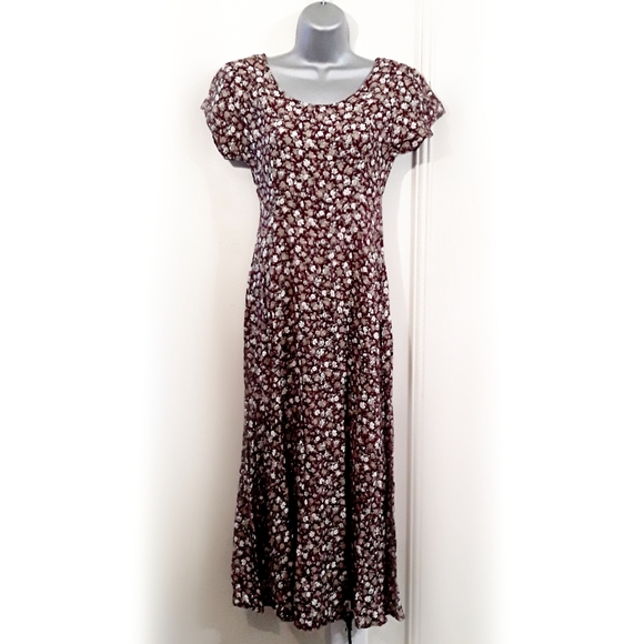 Vintage Dresses & Skirts - Vtg 90s All That Jazz Long Cinch Clip Ditsy Floral